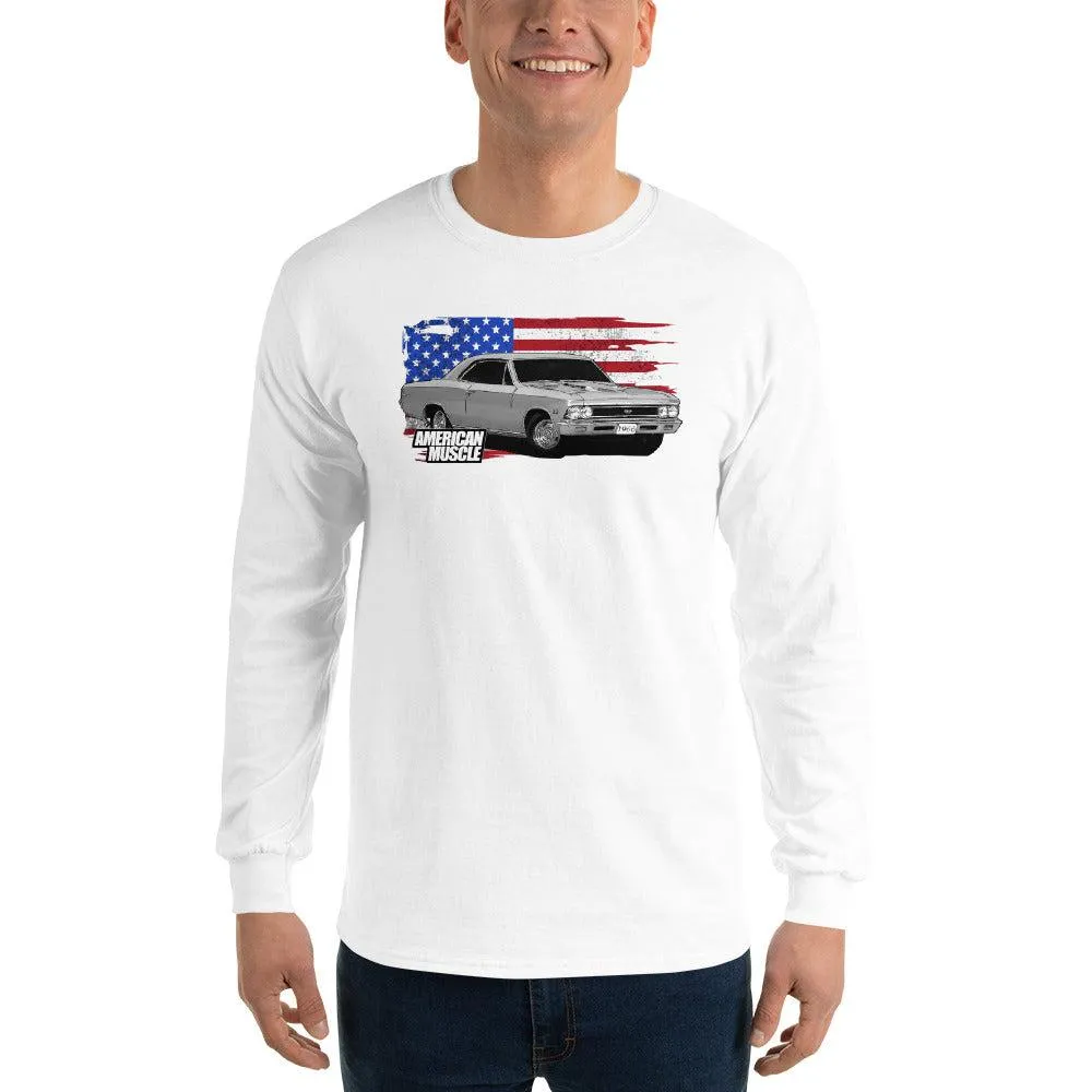 1966 Chevelle Flag Long Sleeve T-Shirt - Get it now