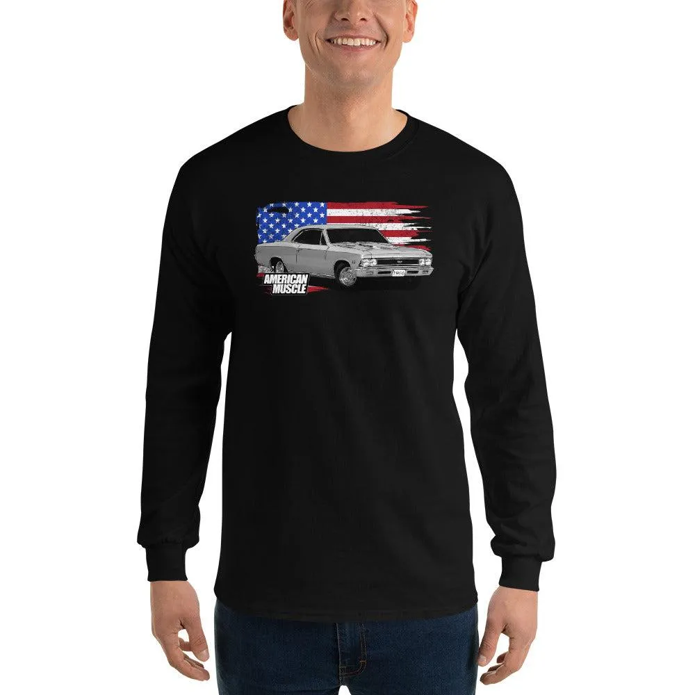 1966 Chevelle Flag Long Sleeve T-Shirt - Get it now