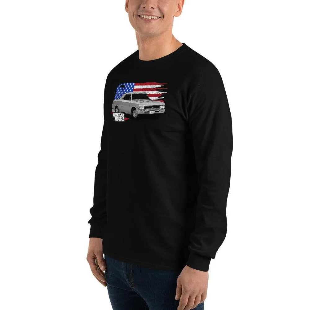 1966 Chevelle Flag Long Sleeve T-Shirt - Get it now