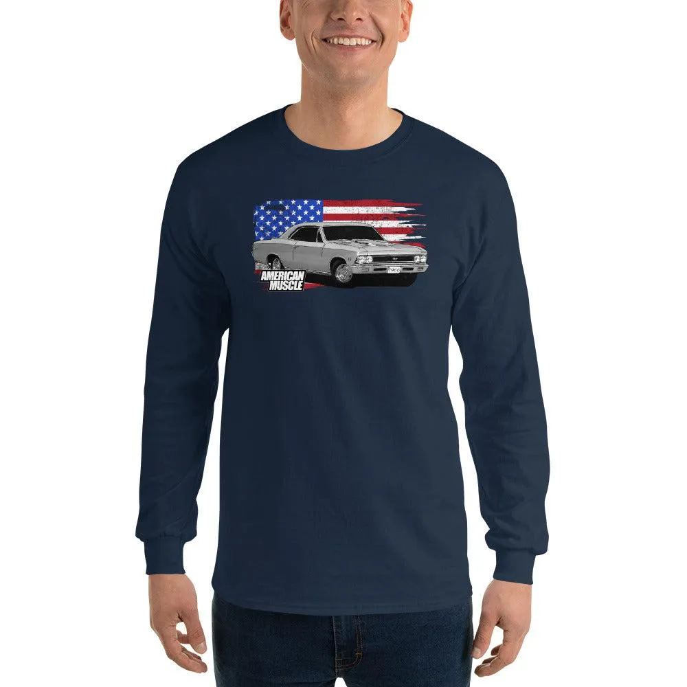 1966 Chevelle Flag Long Sleeve T-Shirt - Get it now