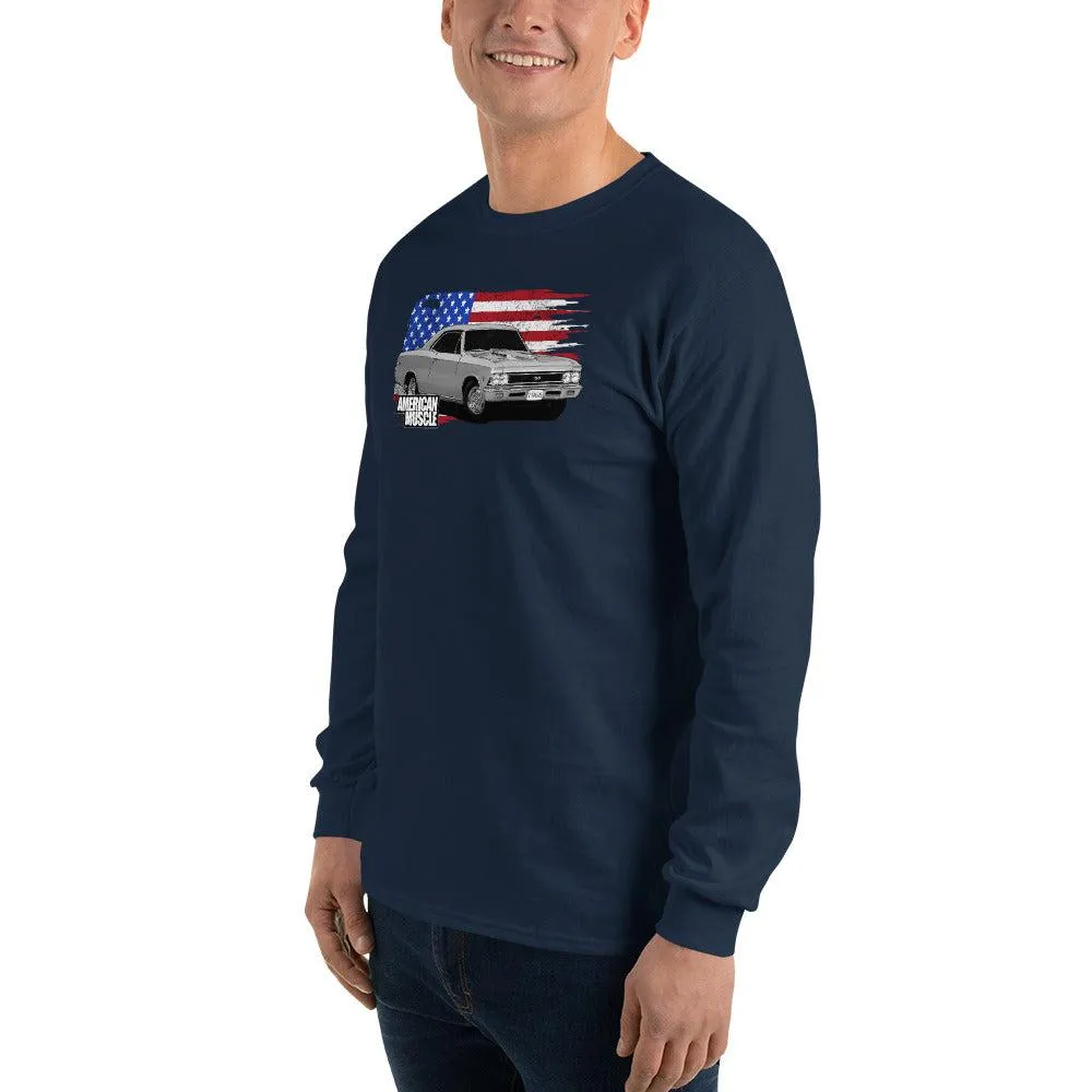 1966 Chevelle Flag Long Sleeve T-Shirt - Get it now