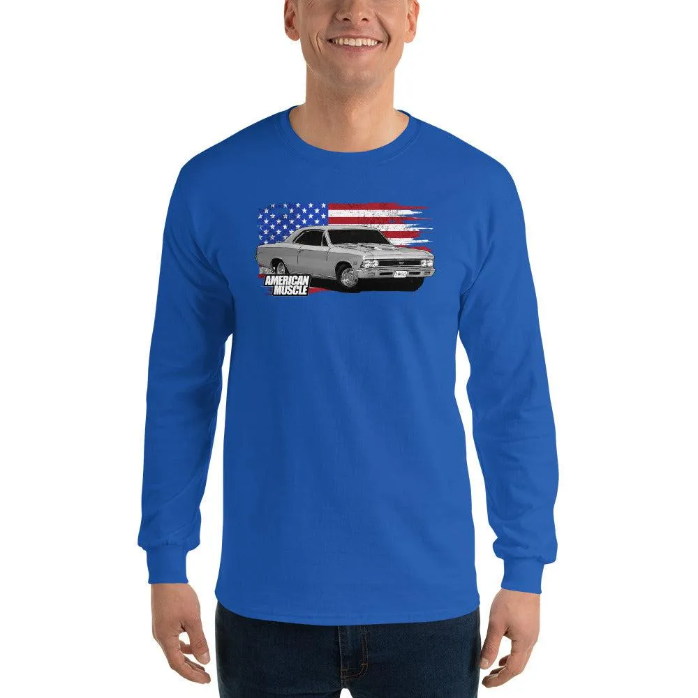 1966 Chevelle Flag Long Sleeve T-Shirt - Get it now