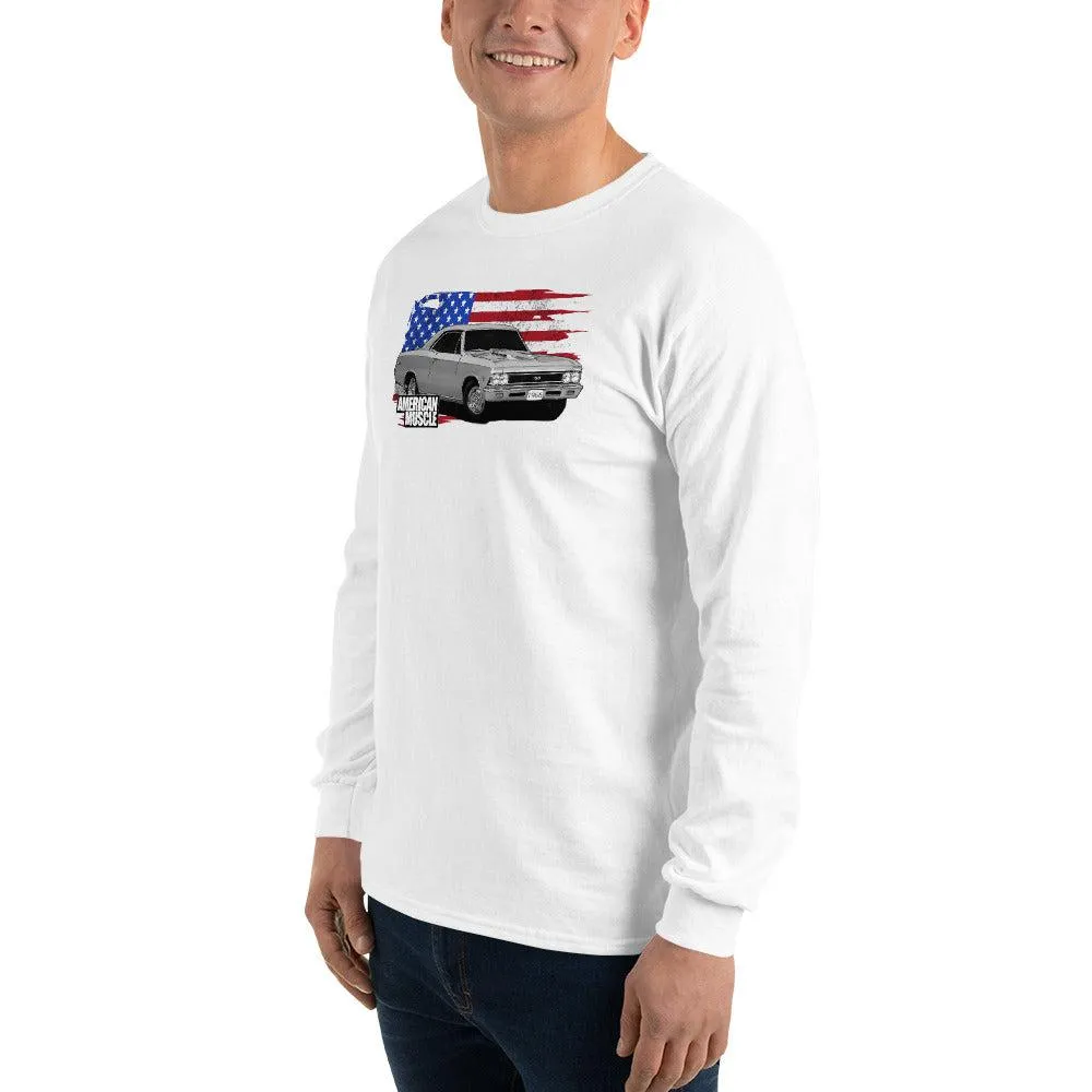 1966 Chevelle Flag Long Sleeve T-Shirt - Get it now