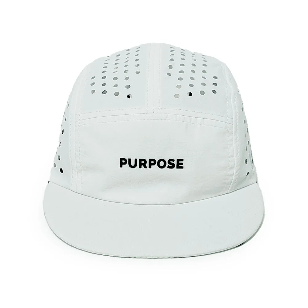 5-Panel Camper Cap for Cycling and Running, White/Black