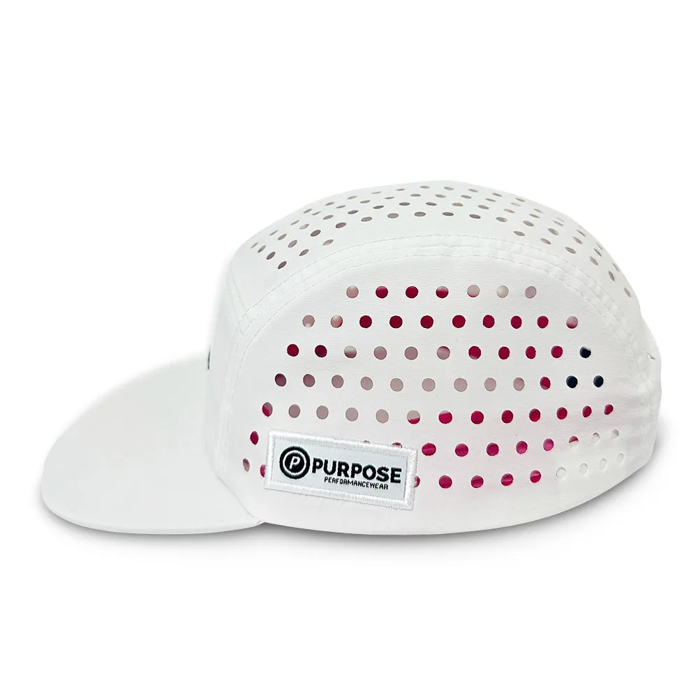 5-Panel White/Pink Cap - Perfect for Cycling and Running