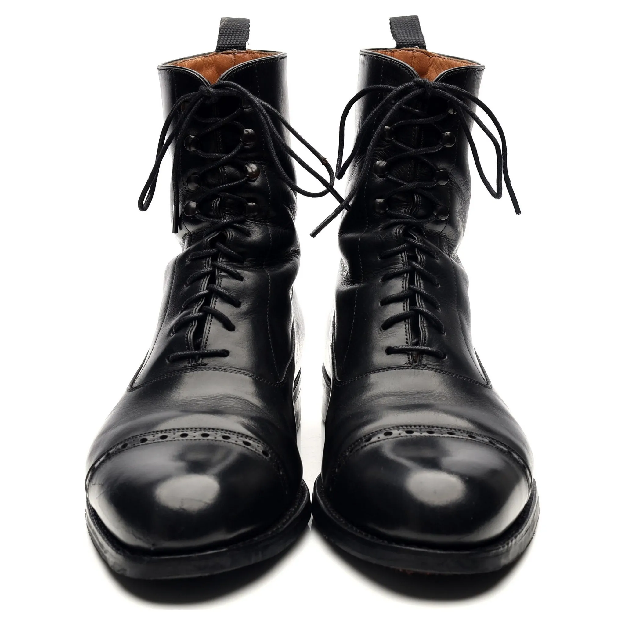 '80092' Black Leather Balmoral Boots UK 7 EE