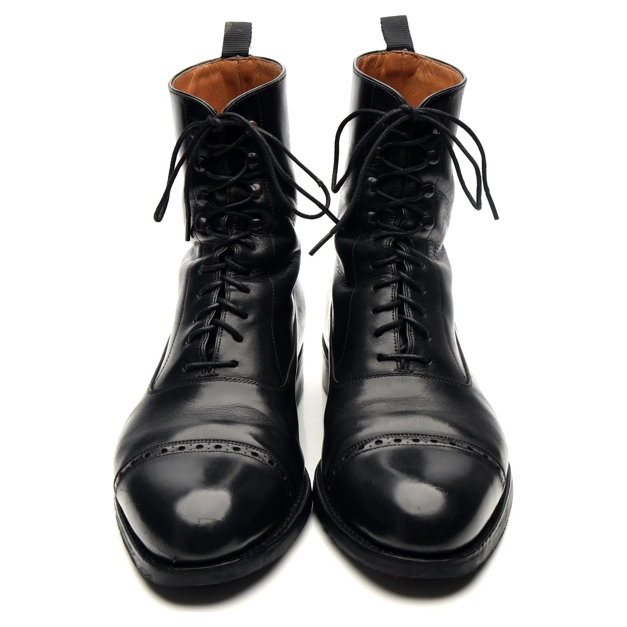 '80092' Black Leather Balmoral Boots UK 7 EE