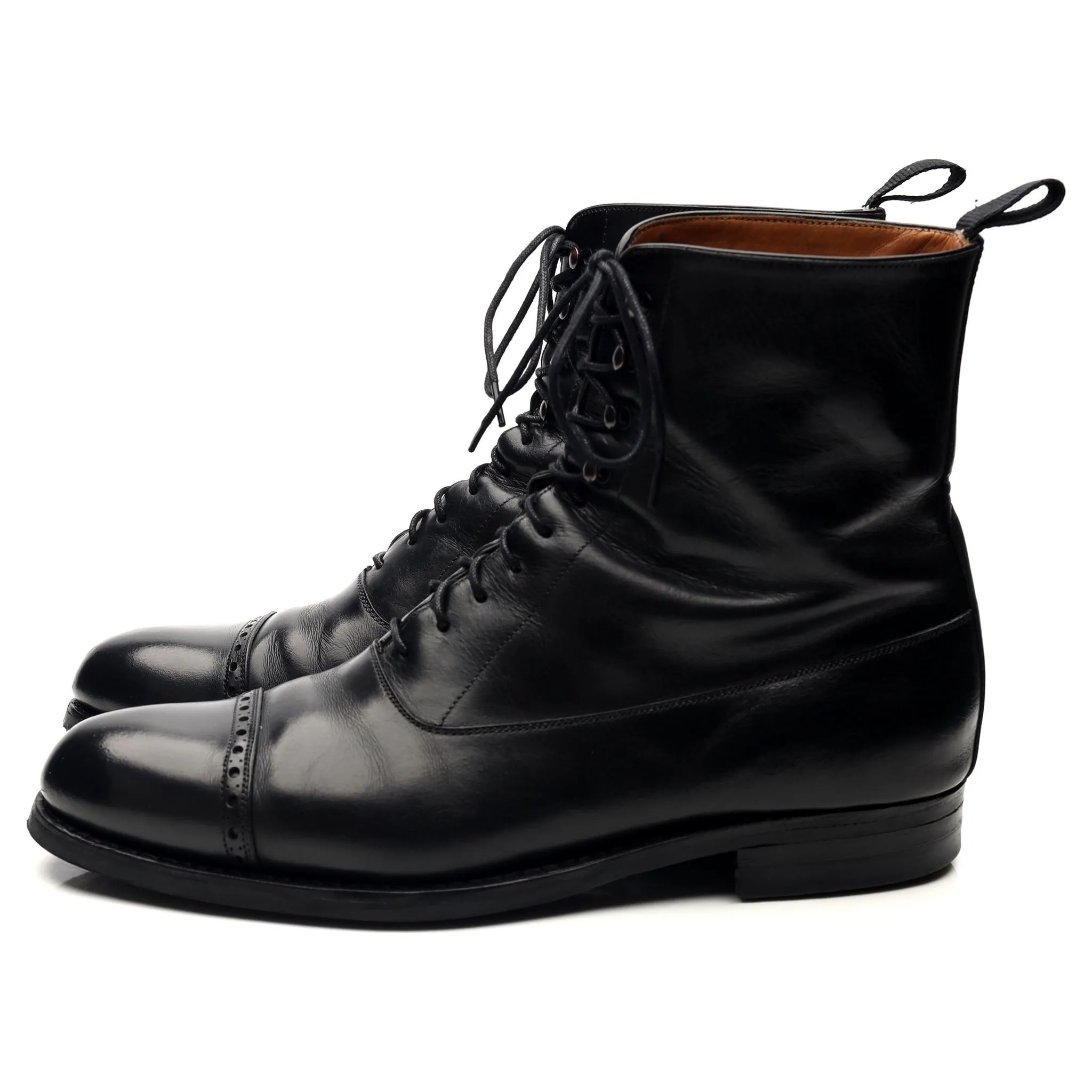 '80092' Black Leather Balmoral Boots UK 7 EE