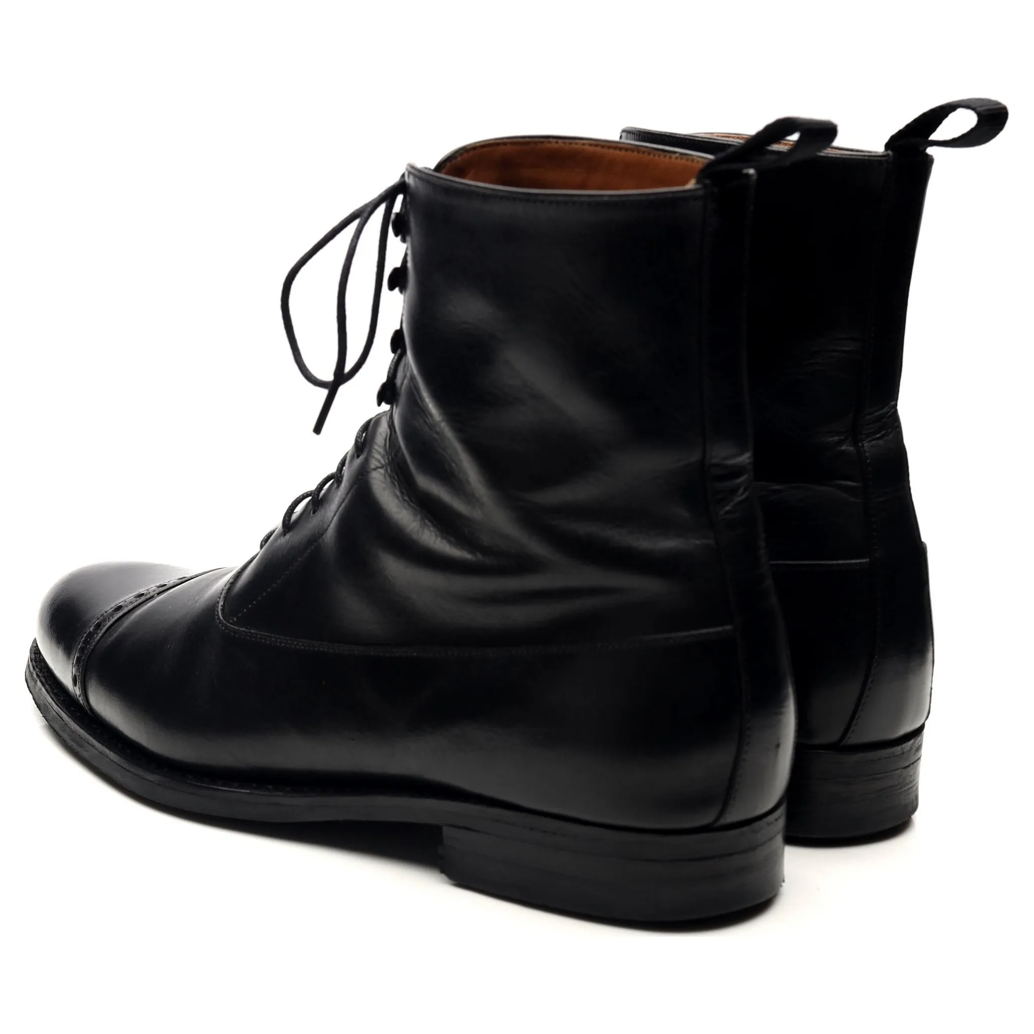 '80092' Black Leather Balmoral Boots UK 7 EE