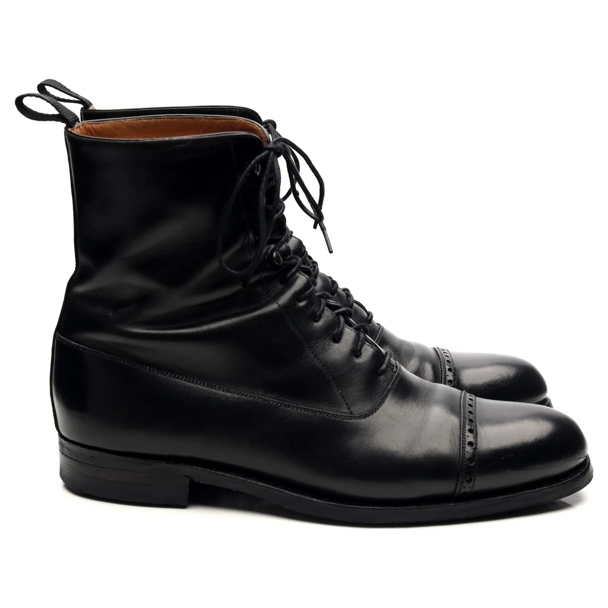 '80092' Black Leather Balmoral Boots UK 7 EE