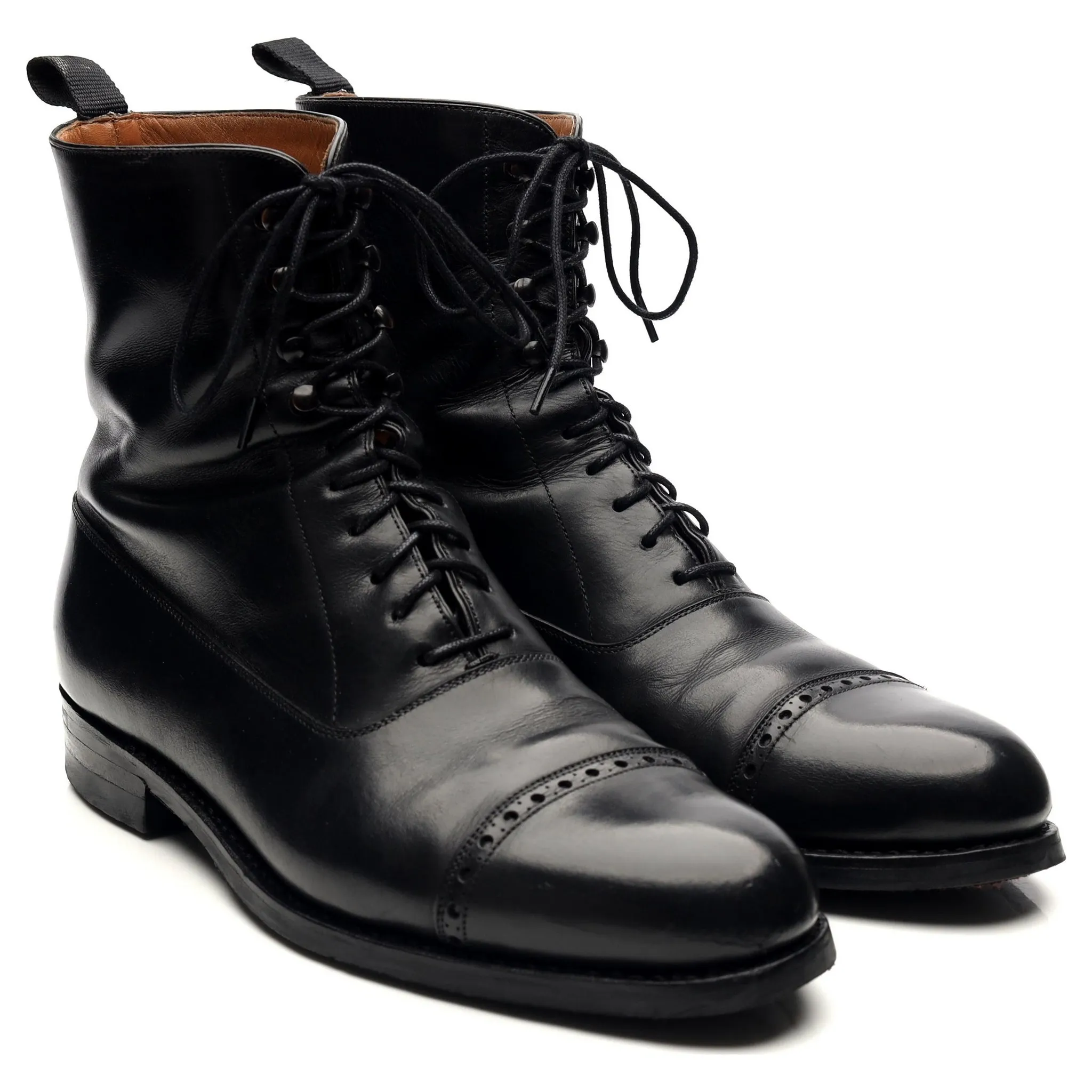 '80092' Black Leather Balmoral Boots UK 7 EE