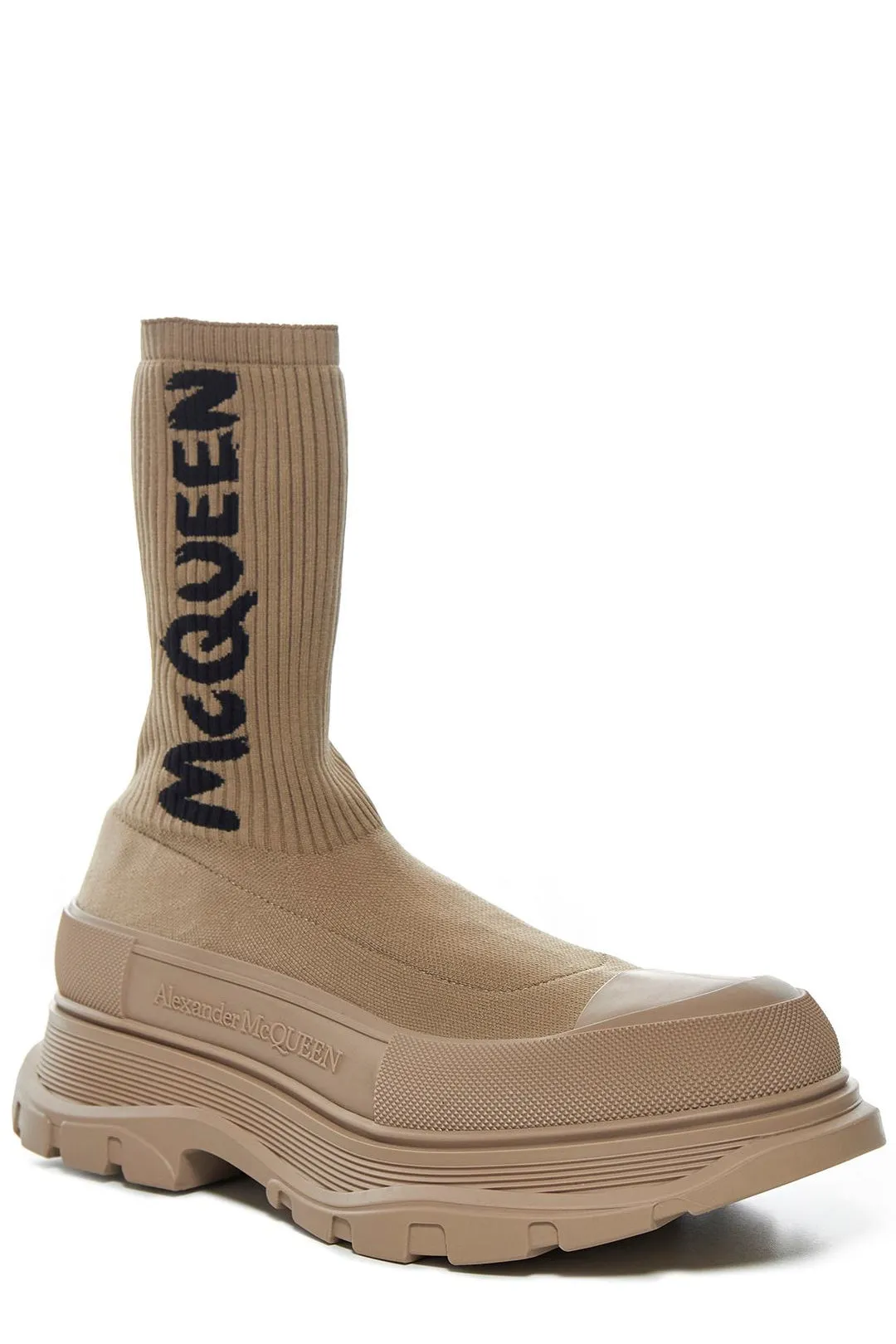 Alexander McQueen Logo Sock-Style Boots