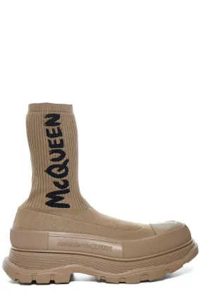 Alexander McQueen Logo Sock-Style Boots