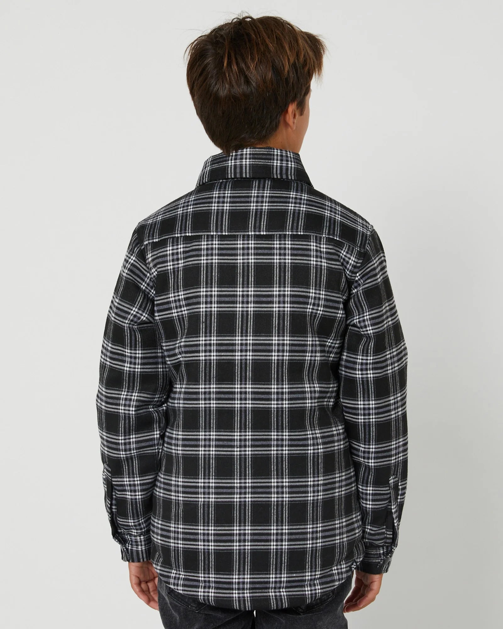 Alphabet Soup Black Check Teen Outback Shacket