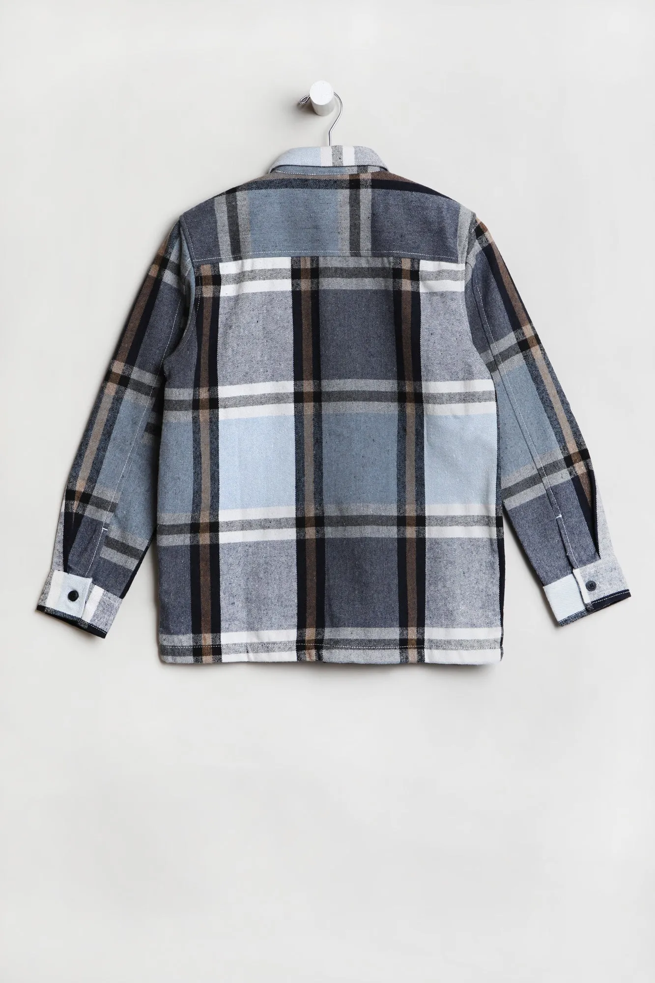 Amnesia Plaid Button-Up Youth Cotton Shirt