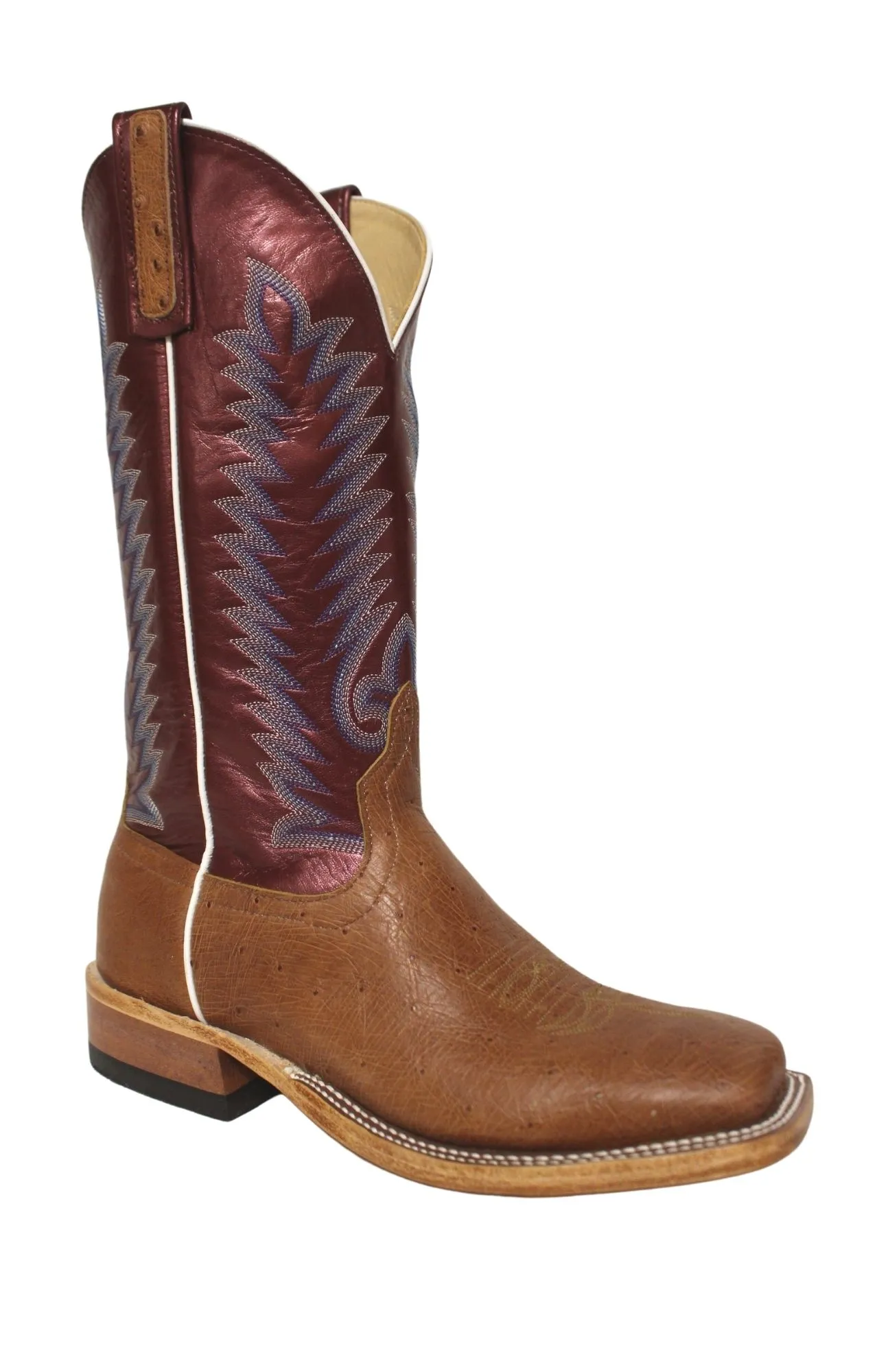 Anderson Bean Cognac Smooth Ostrich Boots Men