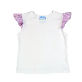 Angel Sleeve Top - Lavender Seersucker Ruffle