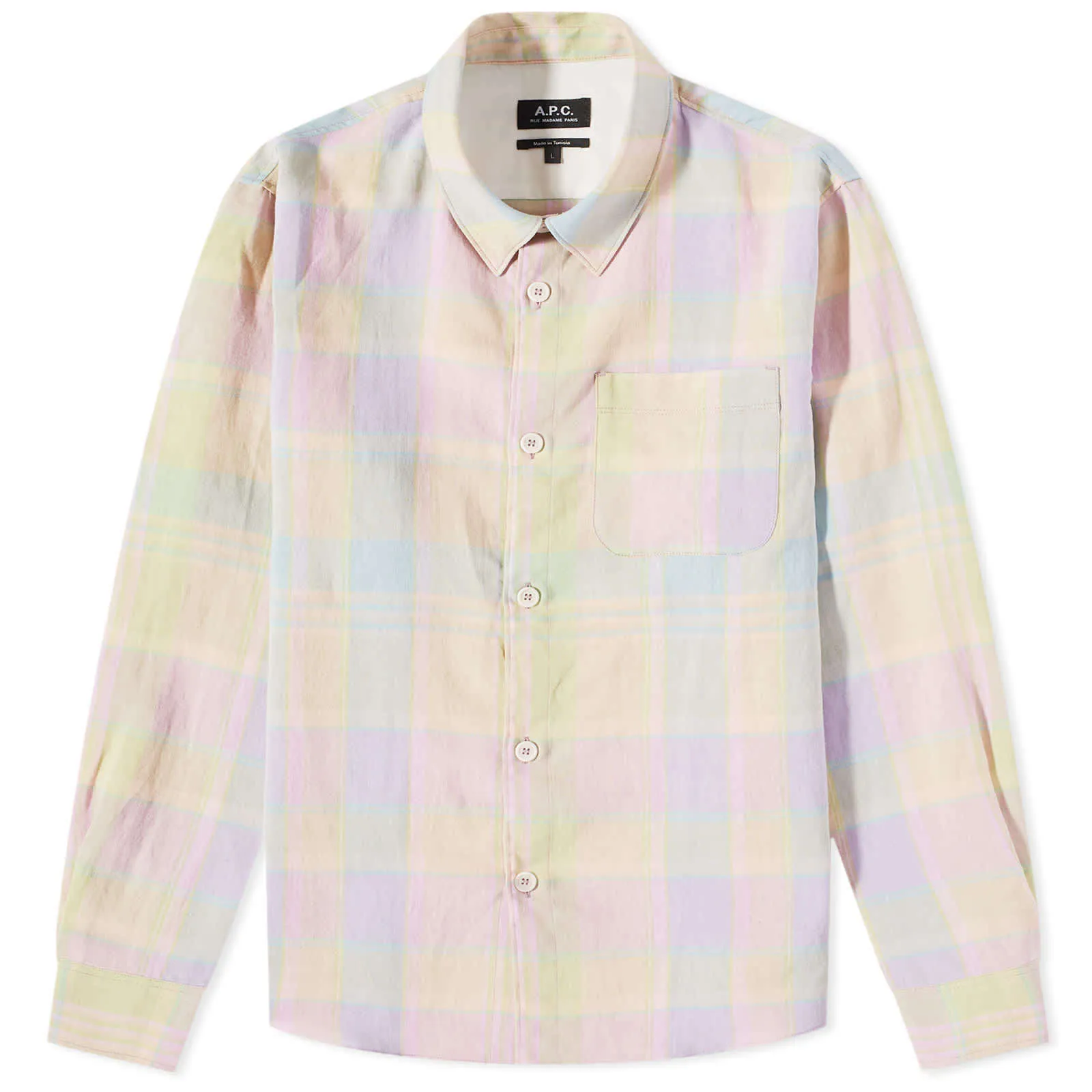 A.P.C. Plaid Patterns Unisex Linen Blended Fabrics