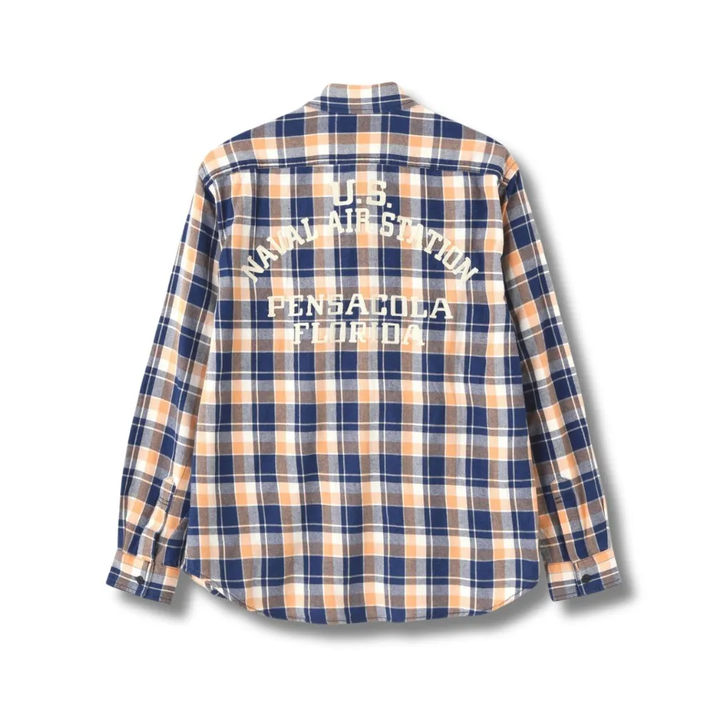 AVIREX | Plaid Pattern Unisex Street Style Long Sleeve Cotton