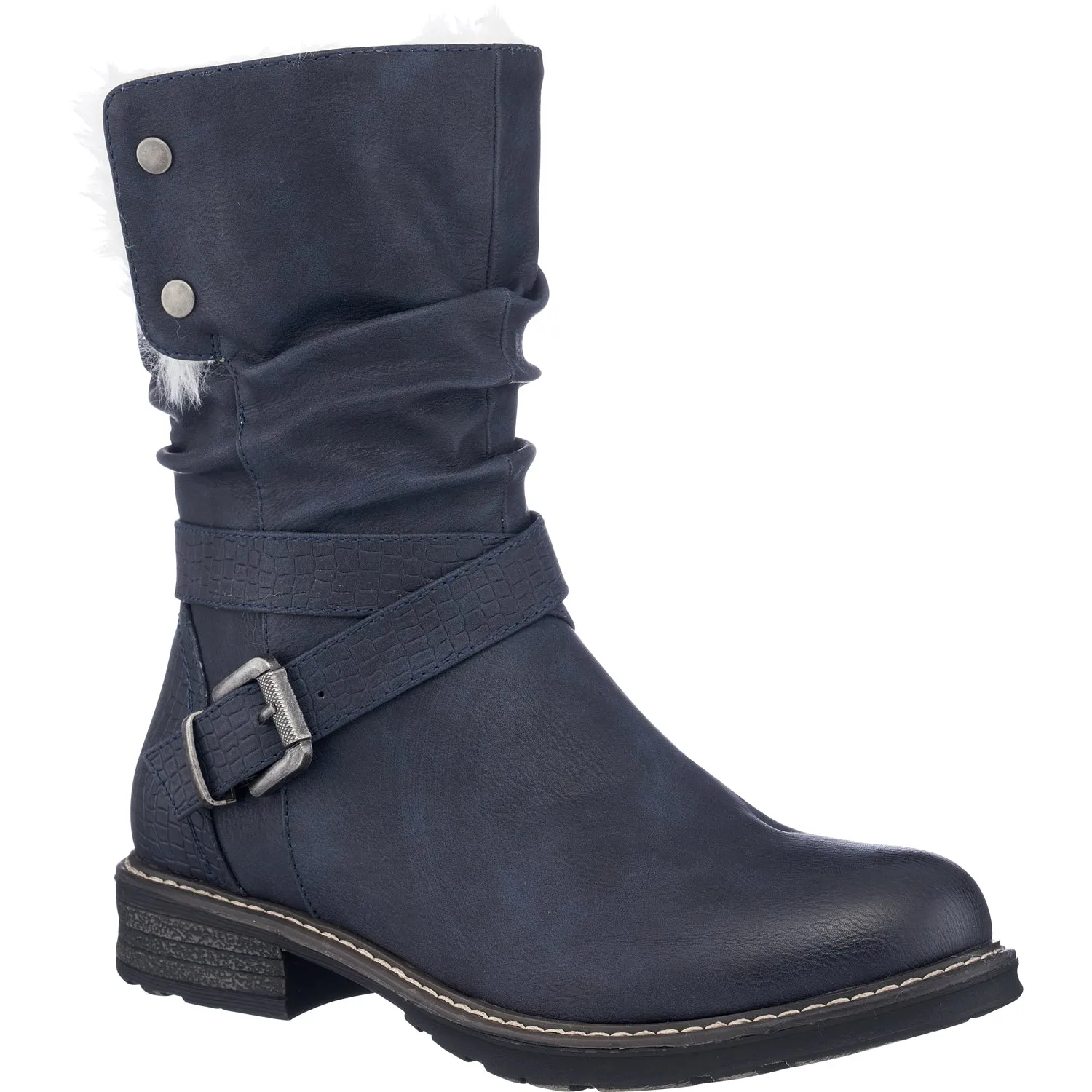 Bailey Navy Fur Boots