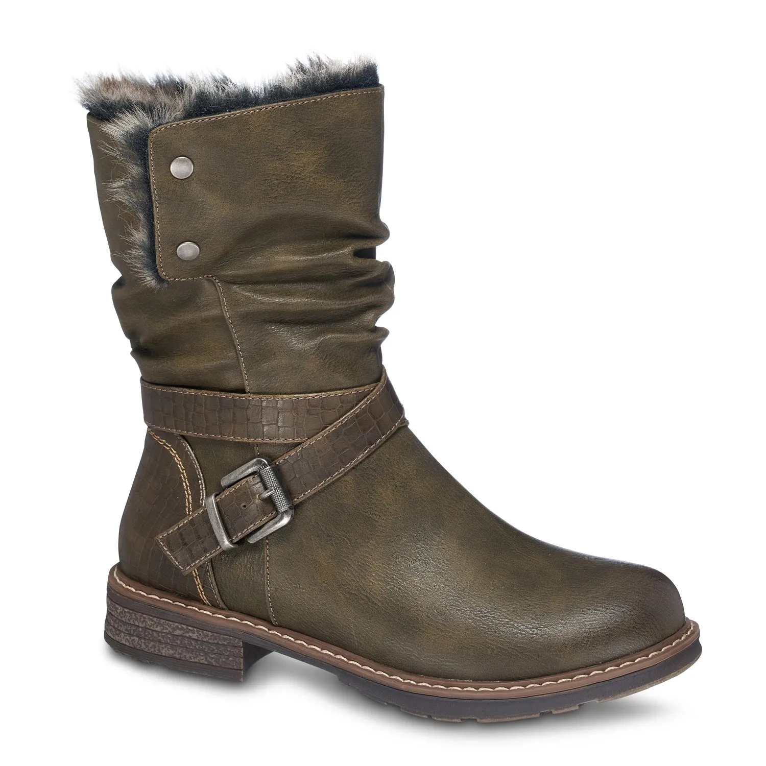 Bailey Olive Fur Boots