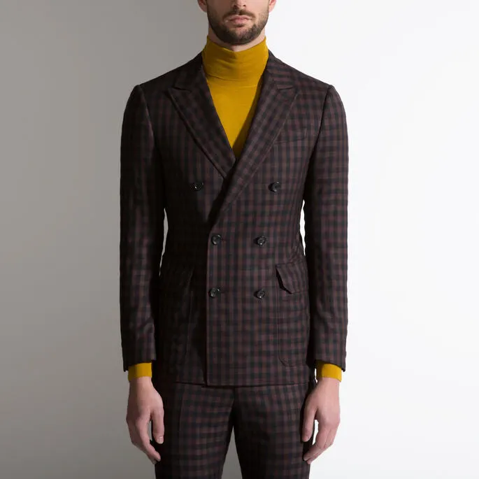 Bally Mens Gingham Blazer in Black