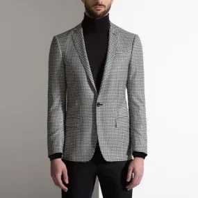 Bally Mens Gingham Blazer in Black/White