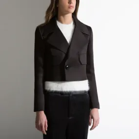 Bally Womens Cropped Blazer in Black