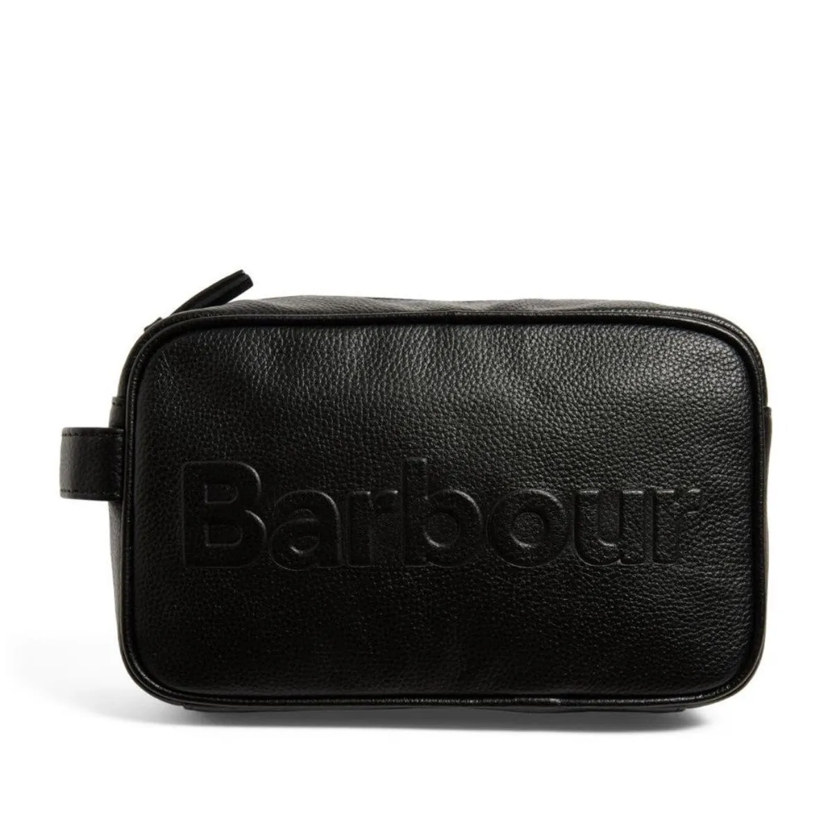 Barbour Black Leather Washbag