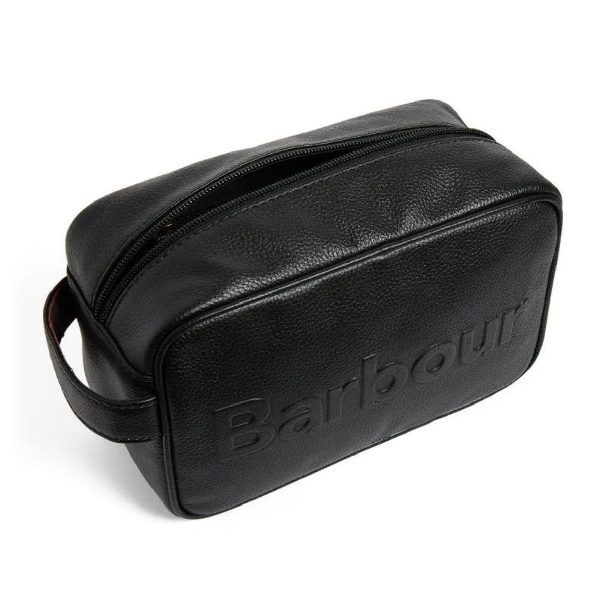 Barbour Black Leather Washbag