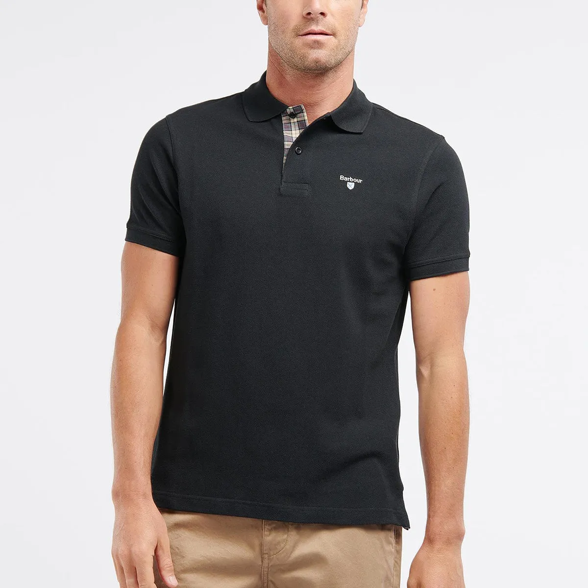 Barbour - Black Tartan Pique Polo Shirt