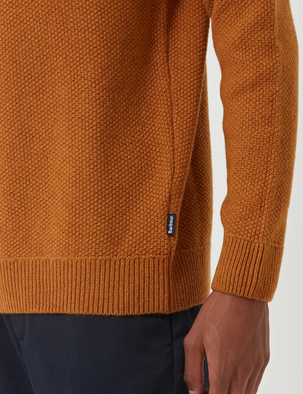 Barbour Crastill Cable Knit Sweatshirt - Mustard - Buy now