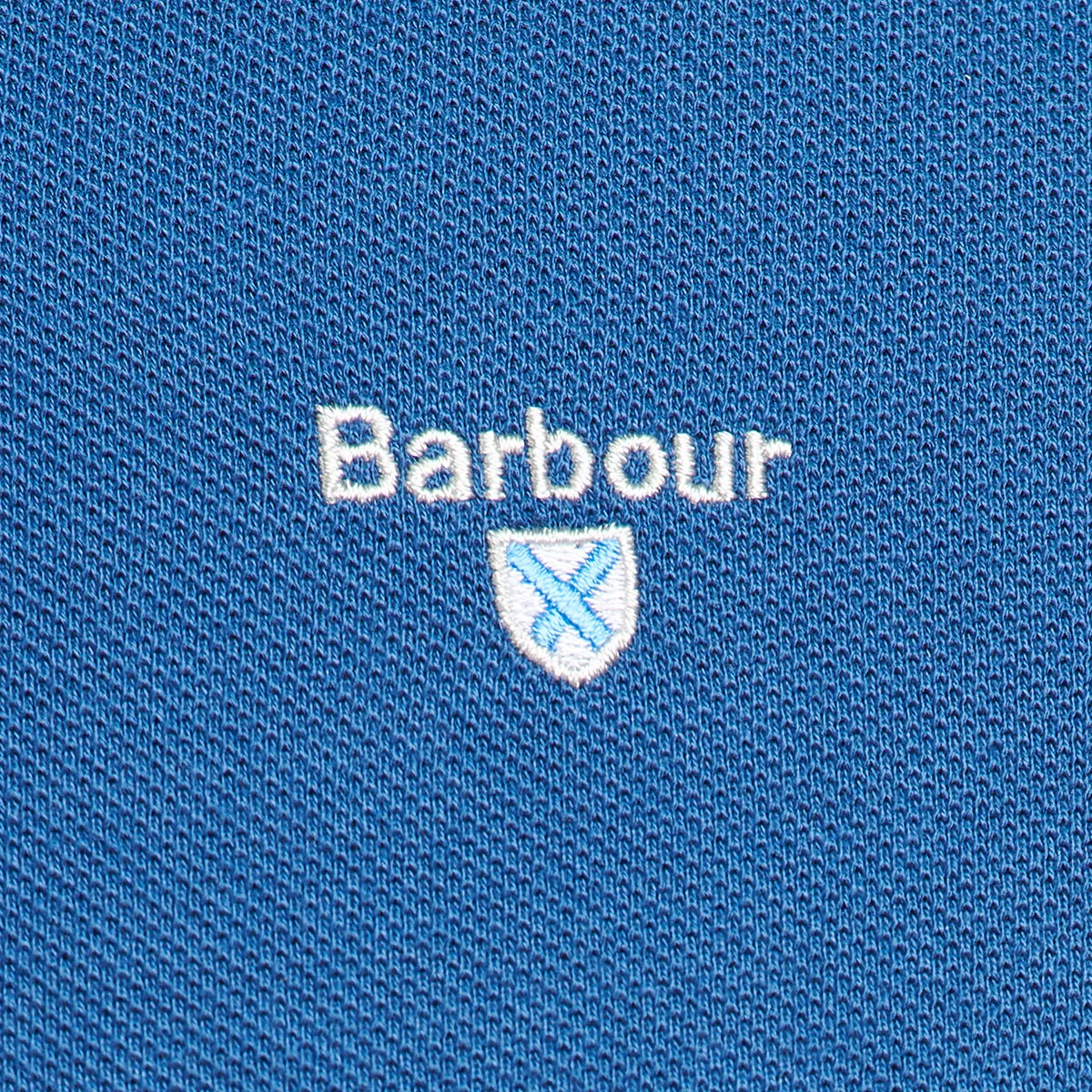 Barbour Deep Blue Tartan Pique Polo Shirt