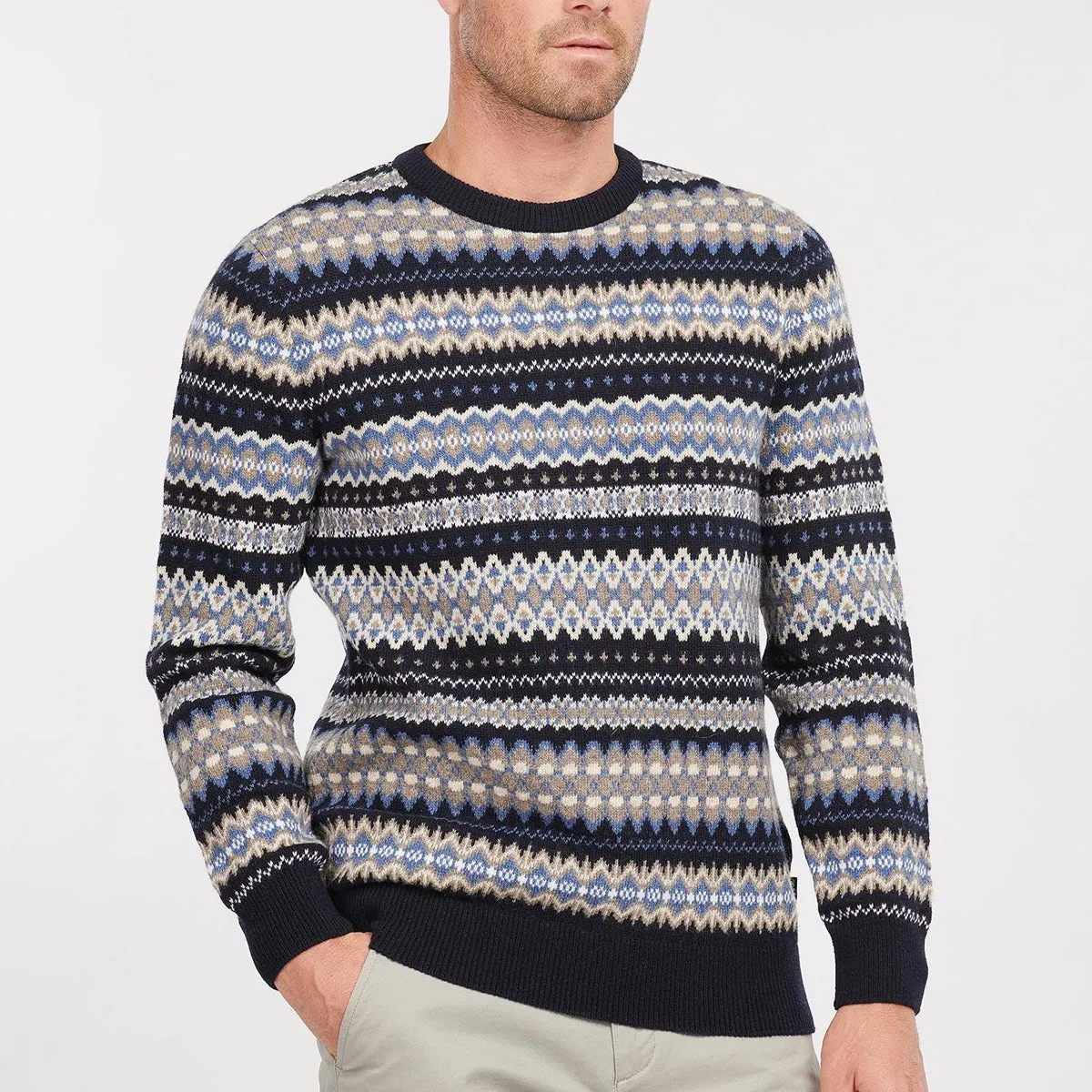 Barbour Fairisle Crew Neck Jumper Midnight