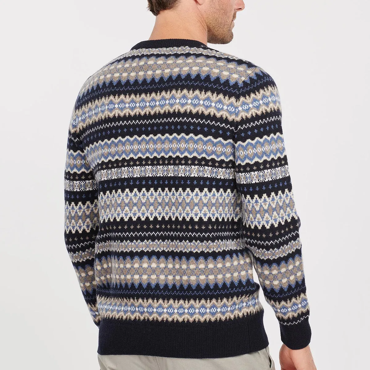 Barbour Fairisle Crew Neck Jumper Midnight