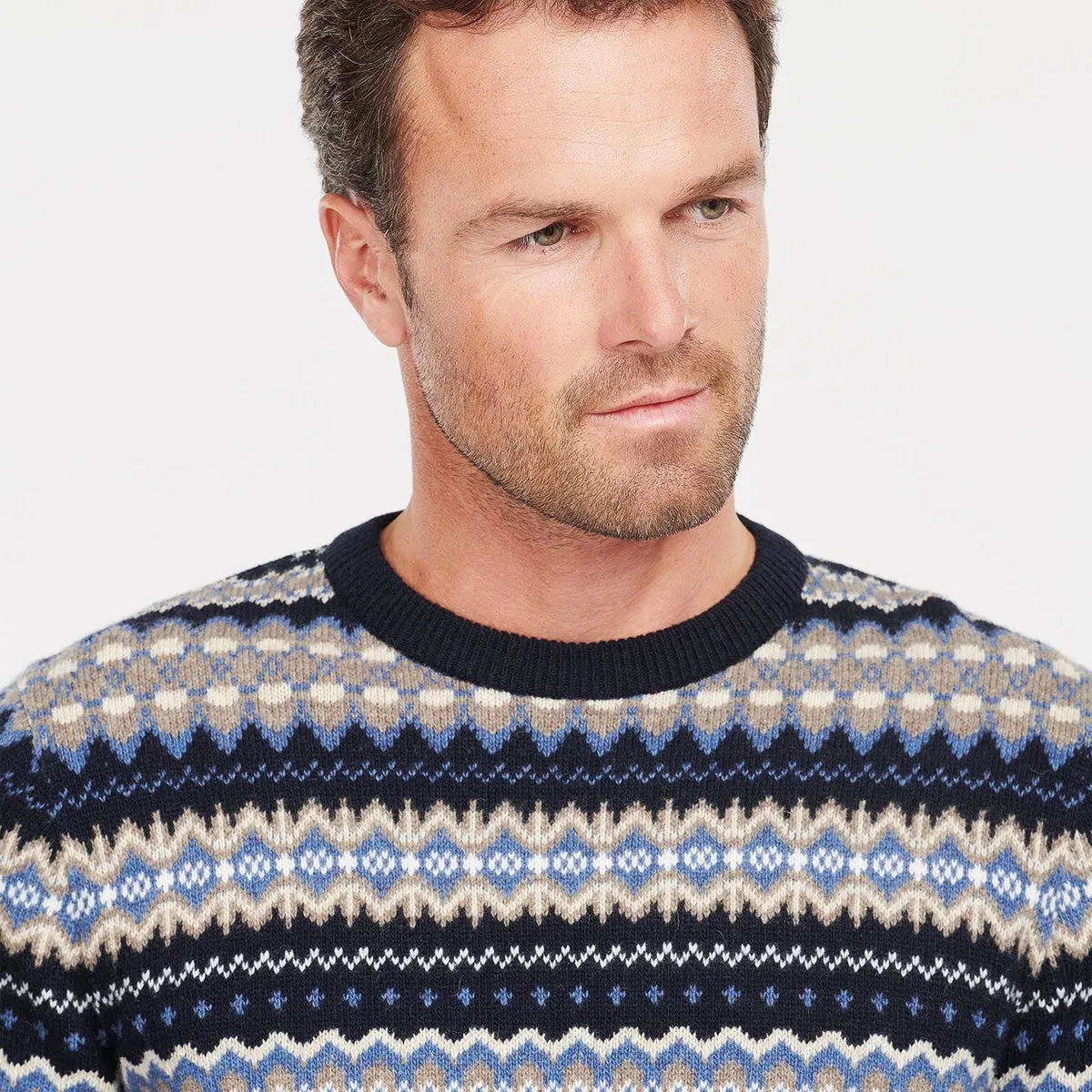 Barbour Fairisle Crew Neck Jumper Midnight