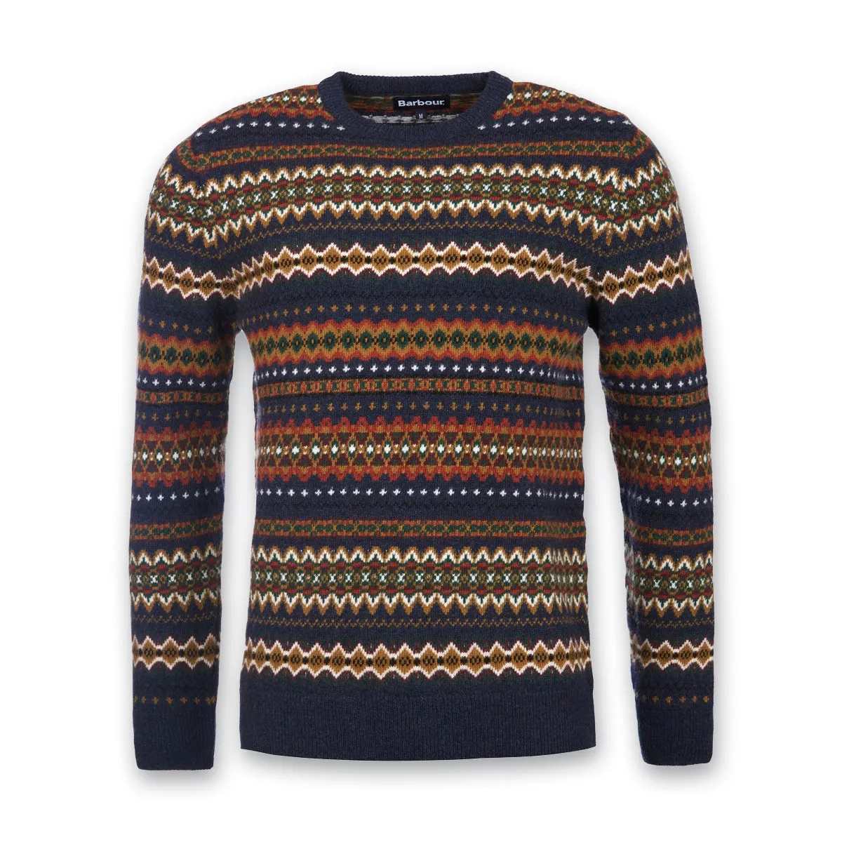 Barbour Fairisle Crew Neck Jumper Navy Marl