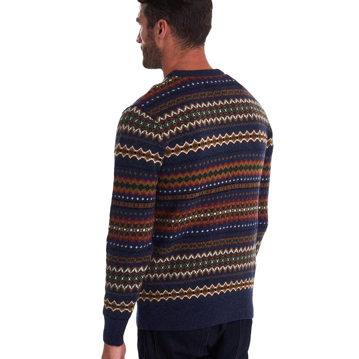 Barbour Fairisle Crew Neck Jumper Navy Marl