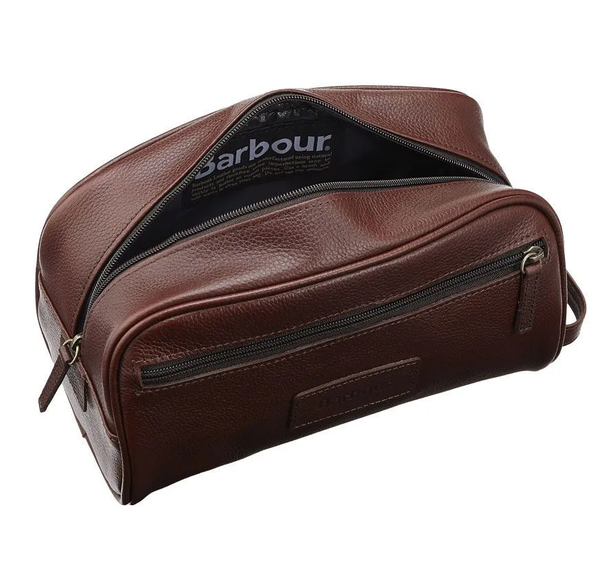 Barbour Leather Toiletry Bag