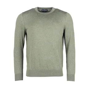 Barbour Light Moss Cotton Crew Neck Jumper.