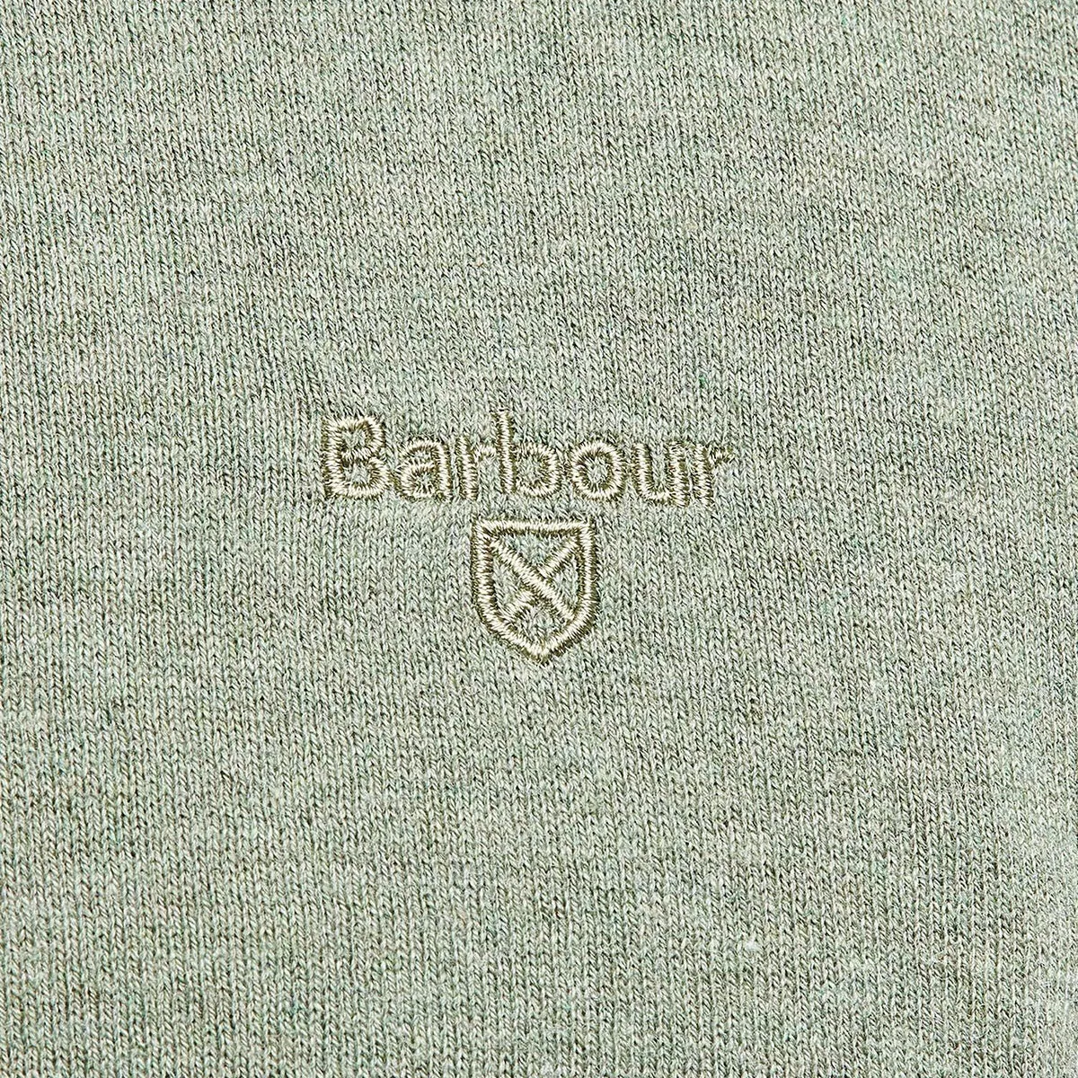 Barbour Light Moss Cotton Crew Neck Jumper.