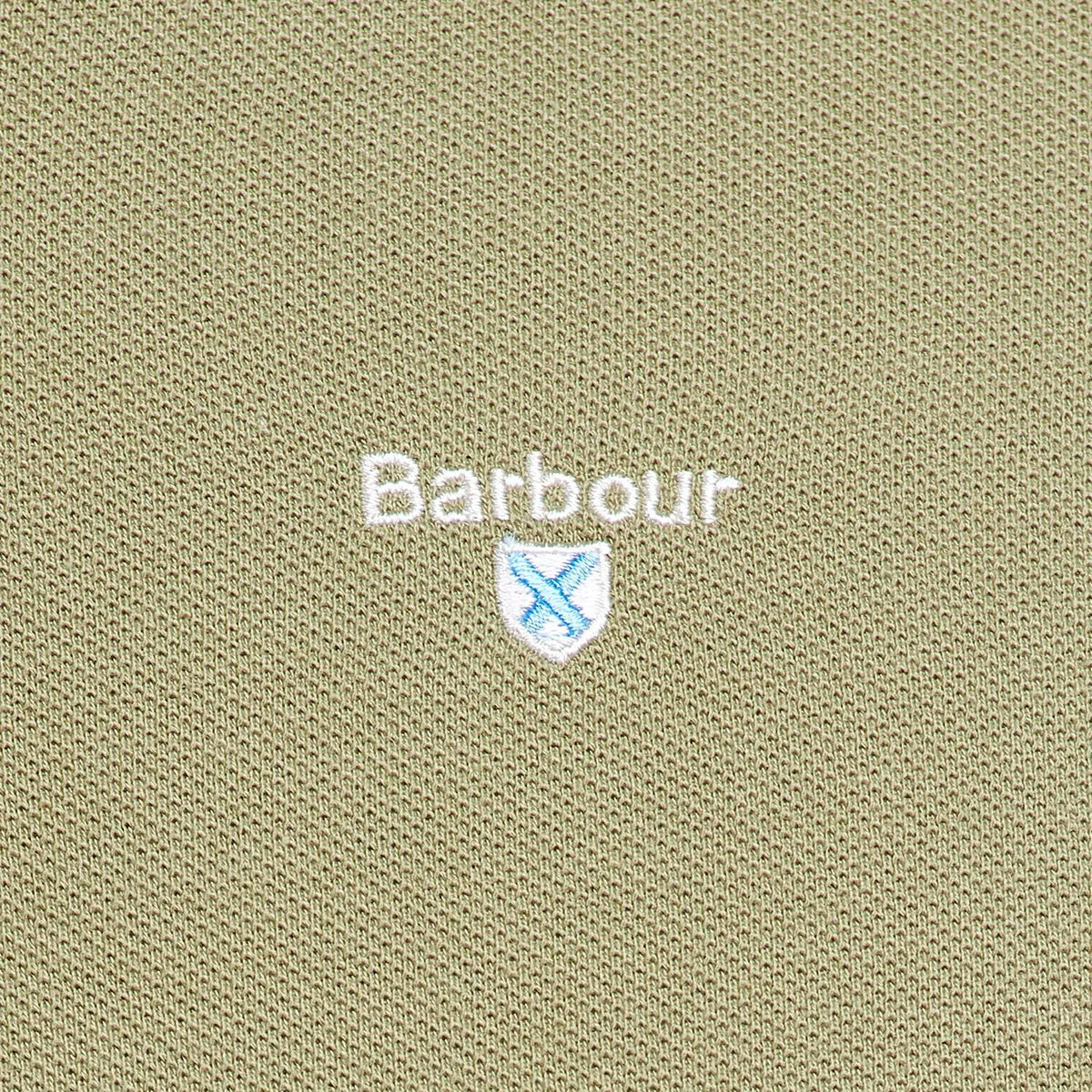 Barbour Light Moss Pique Polo Shirt - Tartan Pattern