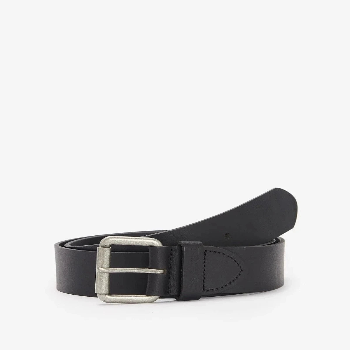 Barbour Matt Black Leather Men's Belt