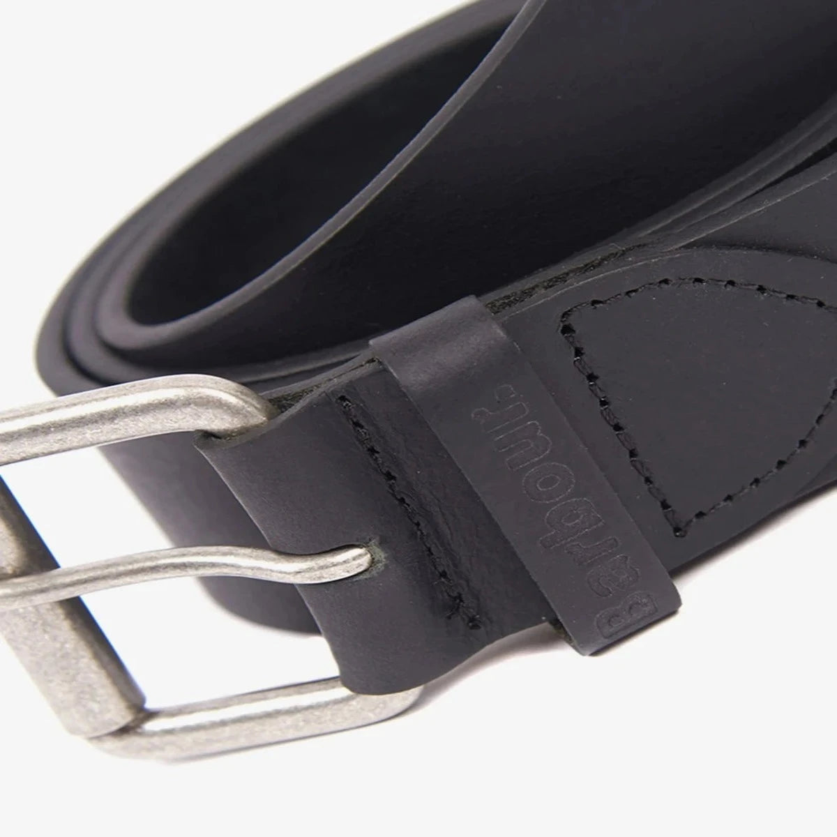 Barbour Matt Black Leather Men's Belt