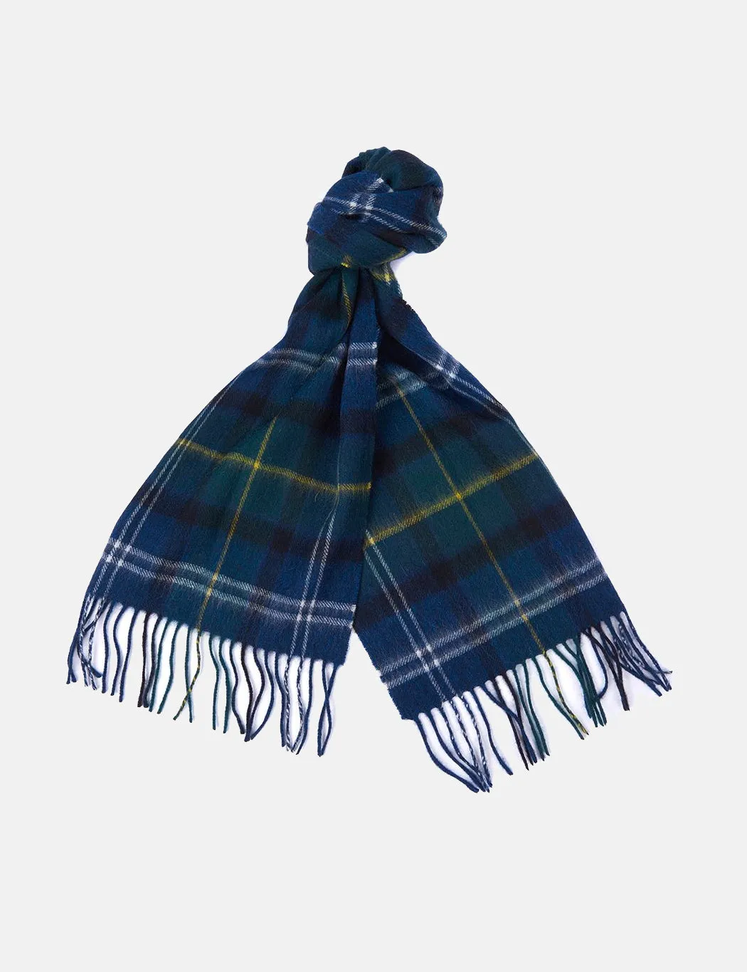 Barbour Merino Cashmere Tartan Scarf - Seaweed Plaid