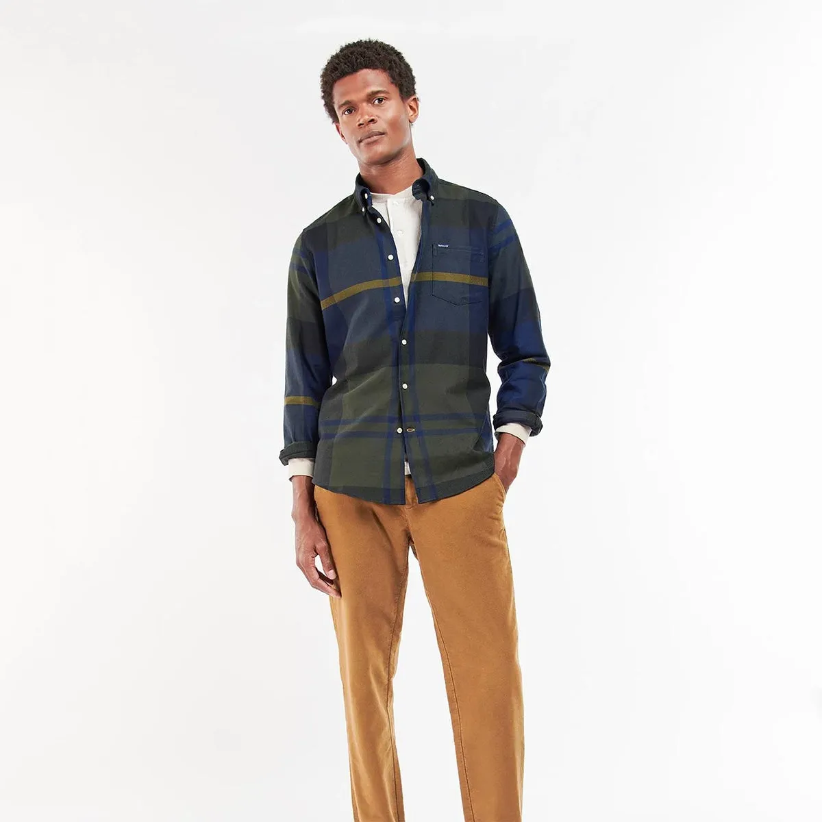 Barbour olive night tailored shirt Dunoon