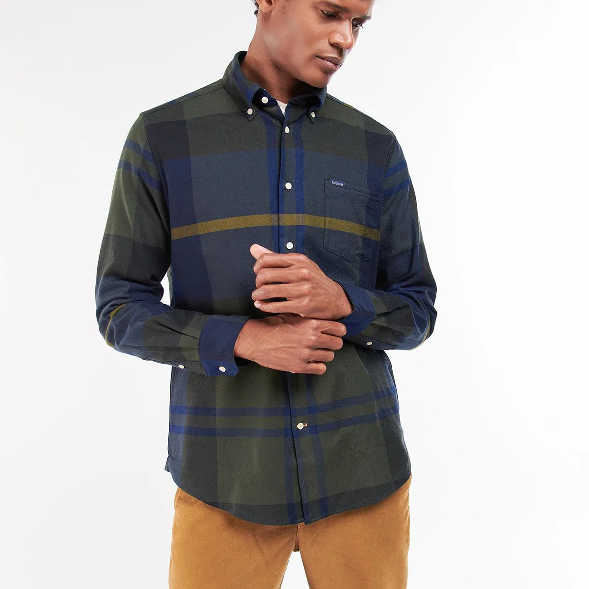 Barbour olive night tailored shirt Dunoon