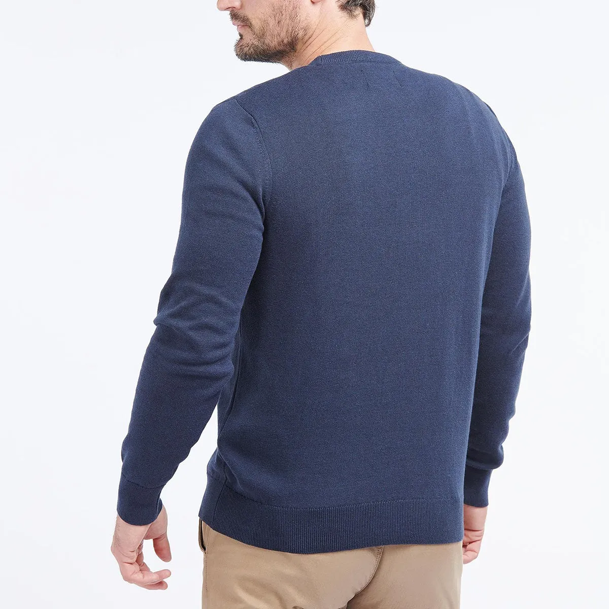 Barbour organic navy crew neck jumper