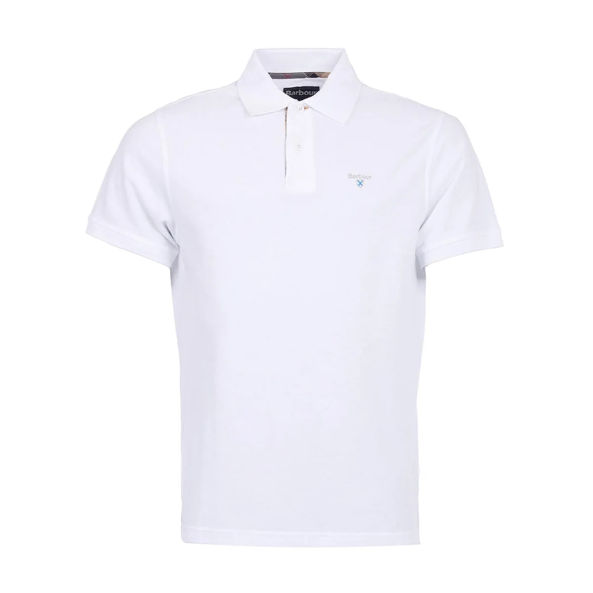 Barbour Pique Polo Shirt - White Tartan