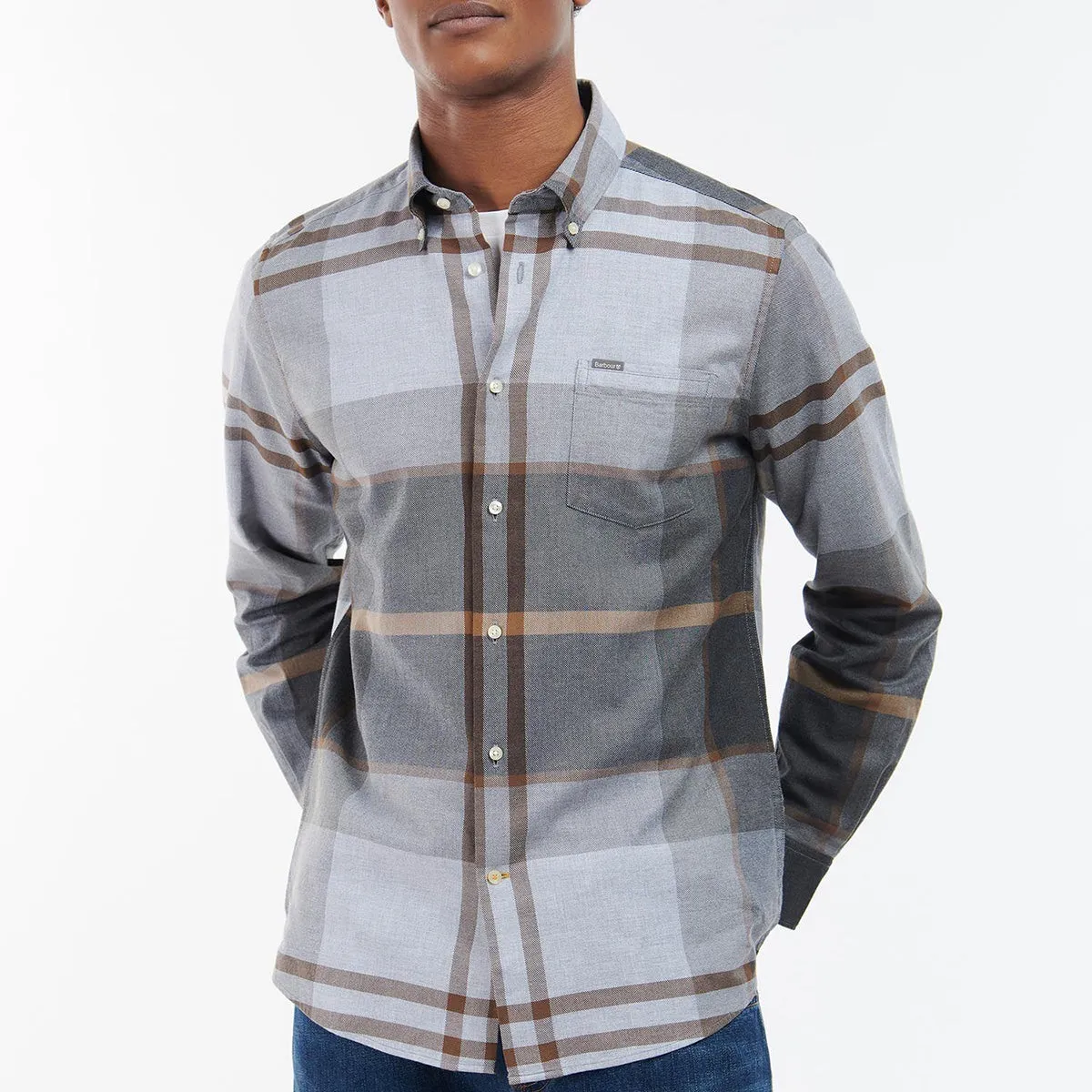 Barbour shirt - tailored fit, Greystone color.